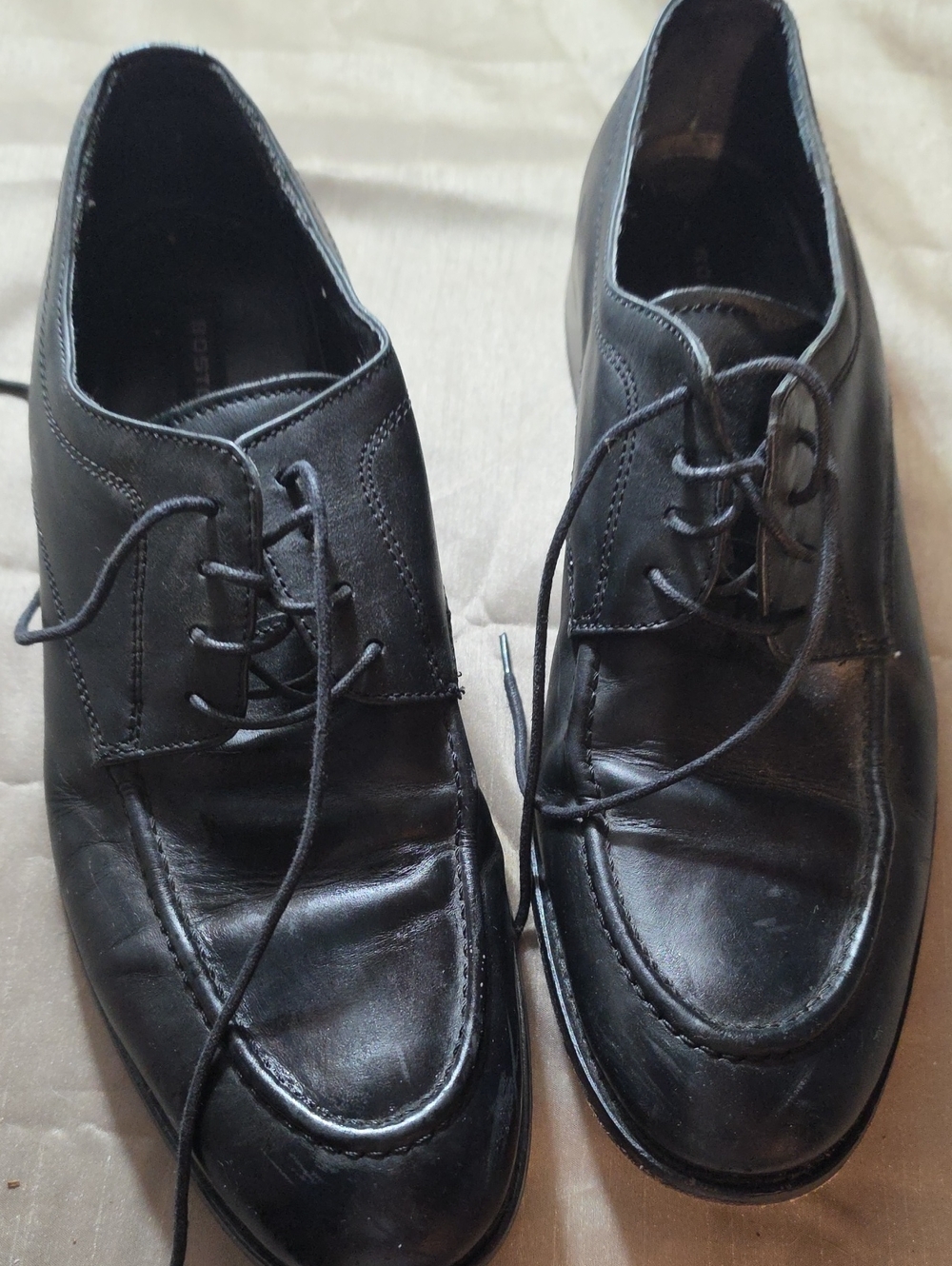 Bostonian Black Leather Lace-Up Derby Shoes
